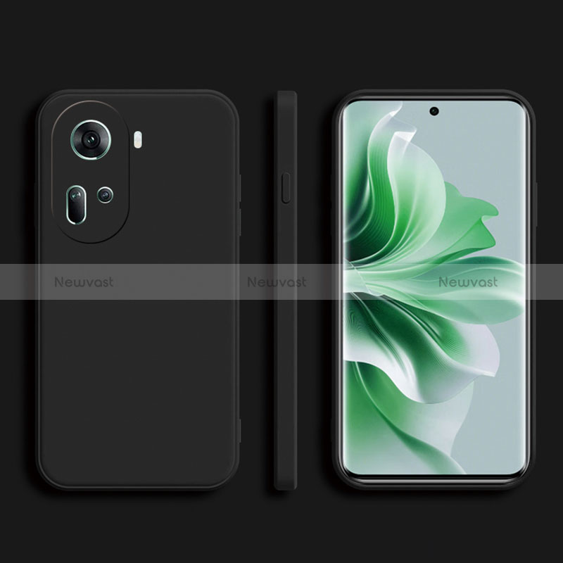 Ultra-thin Silicone Gel Soft Case 360 Degrees Cover for Oppo Reno11 5G Black