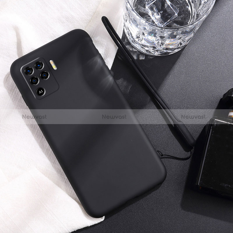 Ultra-thin Silicone Gel Soft Case 360 Degrees Cover for Oppo Reno5 F Black