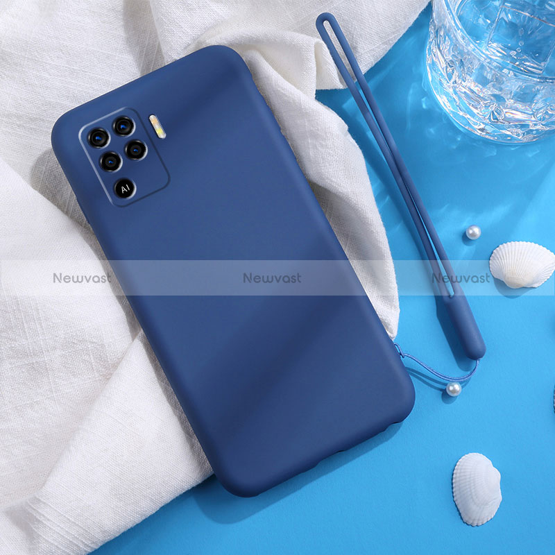 Ultra-thin Silicone Gel Soft Case 360 Degrees Cover for Oppo Reno5 F Blue