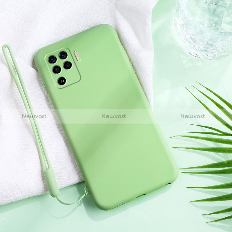 Ultra-thin Silicone Gel Soft Case 360 Degrees Cover for Oppo Reno5 F Matcha Green