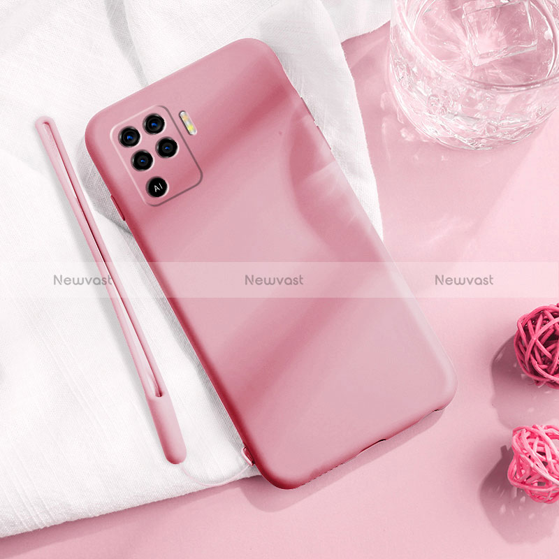 Ultra-thin Silicone Gel Soft Case 360 Degrees Cover for Oppo Reno5 F Pink