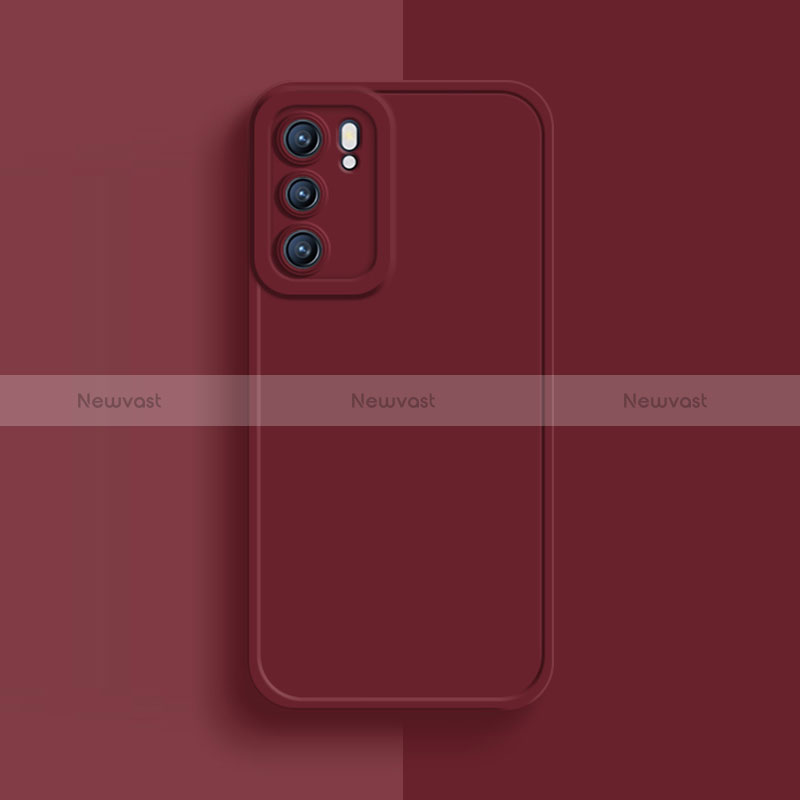 Ultra-thin Silicone Gel Soft Case 360 Degrees Cover for Oppo Reno6 5G Red