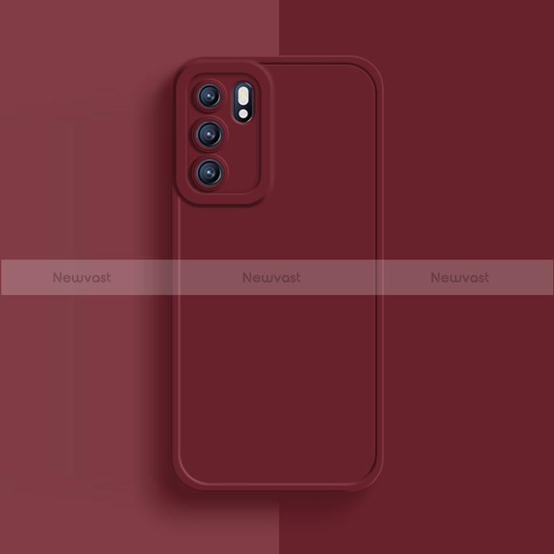 Ultra-thin Silicone Gel Soft Case 360 Degrees Cover for Oppo Reno6 Pro 5G India Red