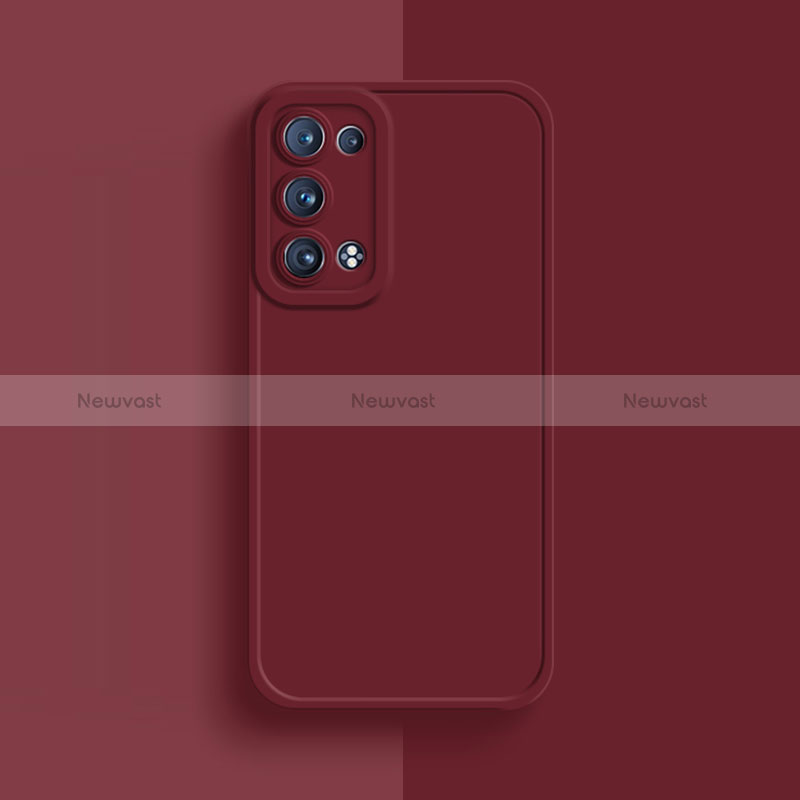 Ultra-thin Silicone Gel Soft Case 360 Degrees Cover for Oppo Reno6 Pro 5G Red