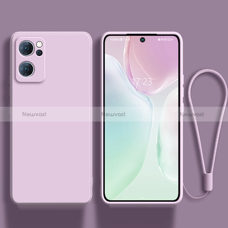 Ultra-thin Silicone Gel Soft Case 360 Degrees Cover for Oppo Reno7 SE 5G Clove Purple