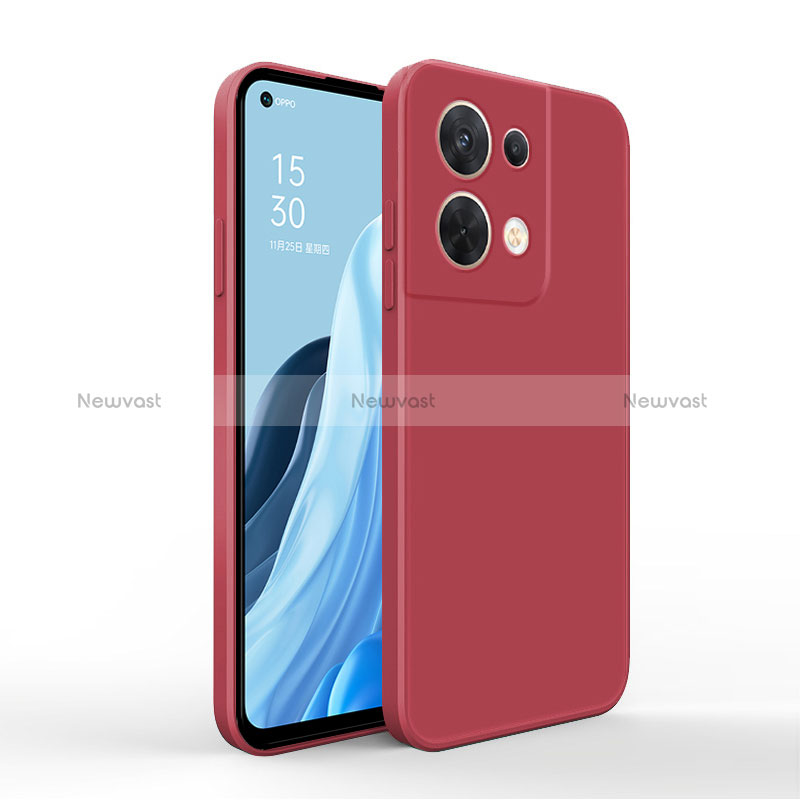 Ultra-thin Silicone Gel Soft Case 360 Degrees Cover for Oppo Reno8 5G Red