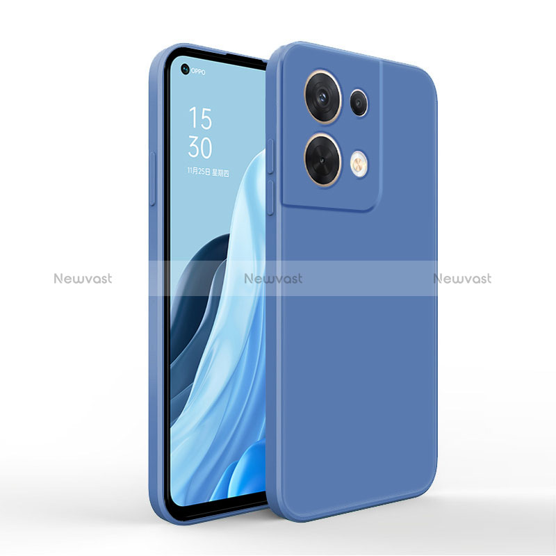 Ultra-thin Silicone Gel Soft Case 360 Degrees Cover for Oppo Reno8 Pro 5G Blue