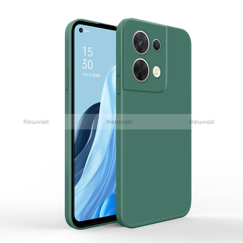 Ultra-thin Silicone Gel Soft Case 360 Degrees Cover for Oppo Reno9 Pro 5G Green