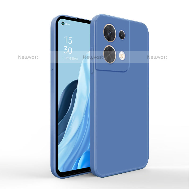 Ultra-thin Silicone Gel Soft Case 360 Degrees Cover for Oppo Reno9 Pro+ Plus 5G Blue