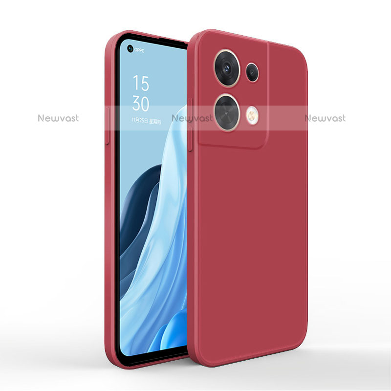 Ultra-thin Silicone Gel Soft Case 360 Degrees Cover for Oppo Reno9 Pro+ Plus 5G Red