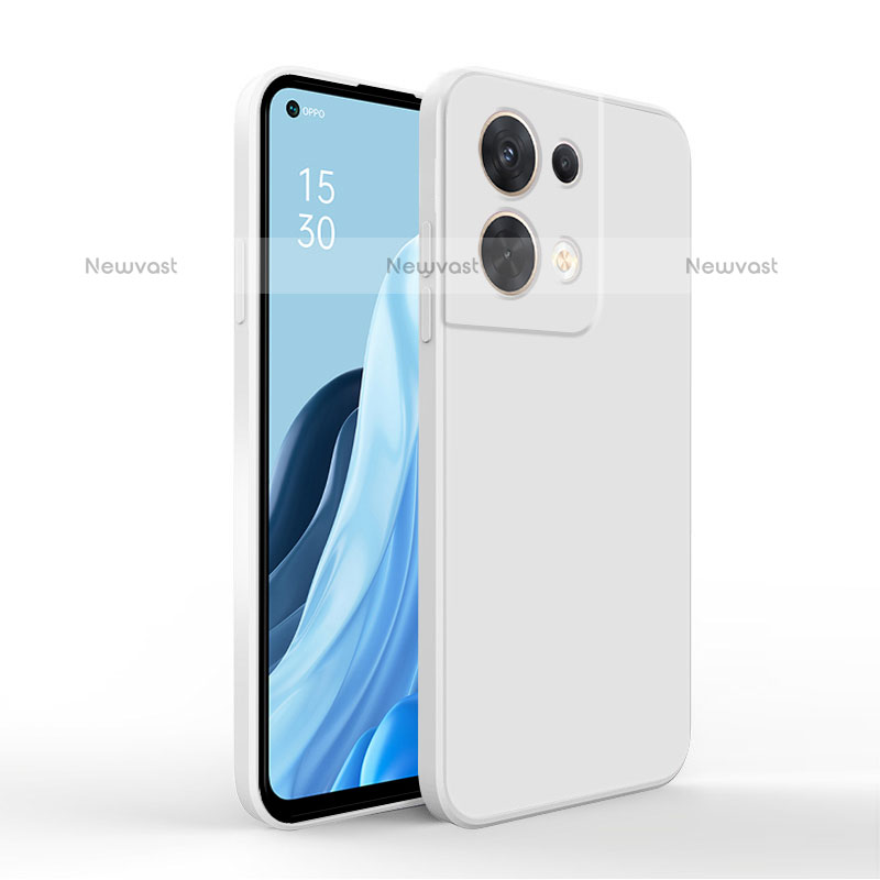 Ultra-thin Silicone Gel Soft Case 360 Degrees Cover for Oppo Reno9 Pro+ Plus 5G White