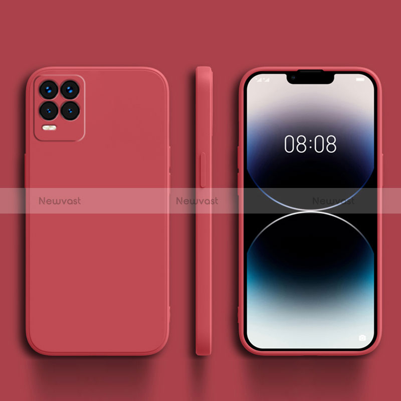 Ultra-thin Silicone Gel Soft Case 360 Degrees Cover for Realme 8 Pro Red