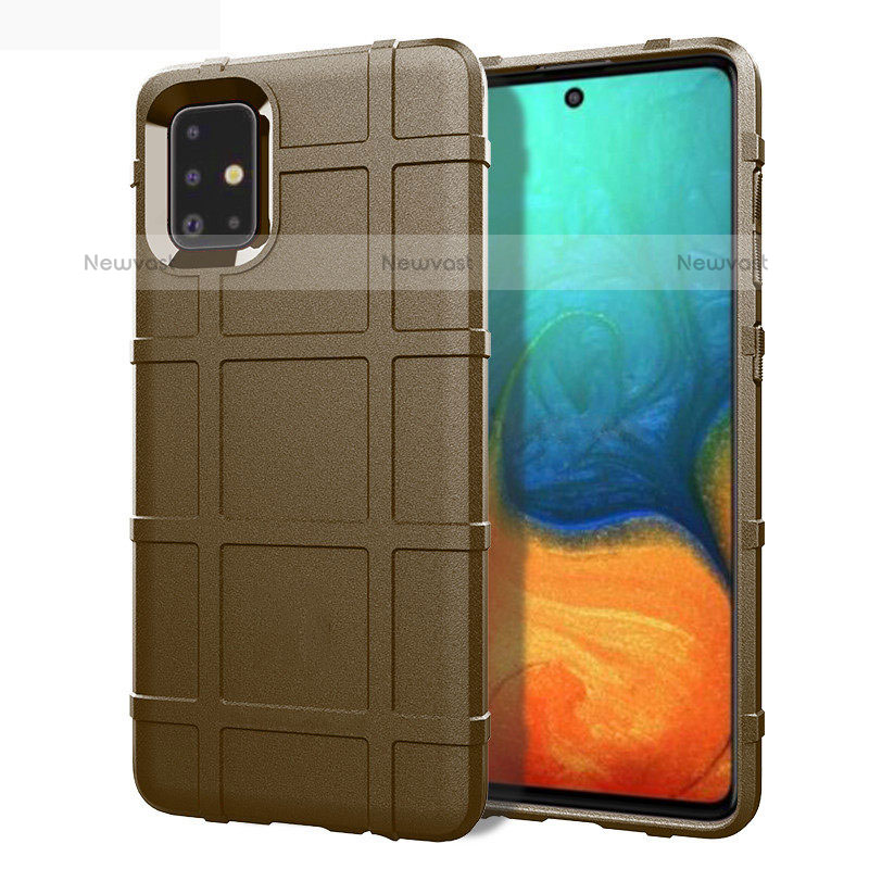 Ultra-thin Silicone Gel Soft Case 360 Degrees Cover for Samsung Galaxy A71 4G A715 Brown
