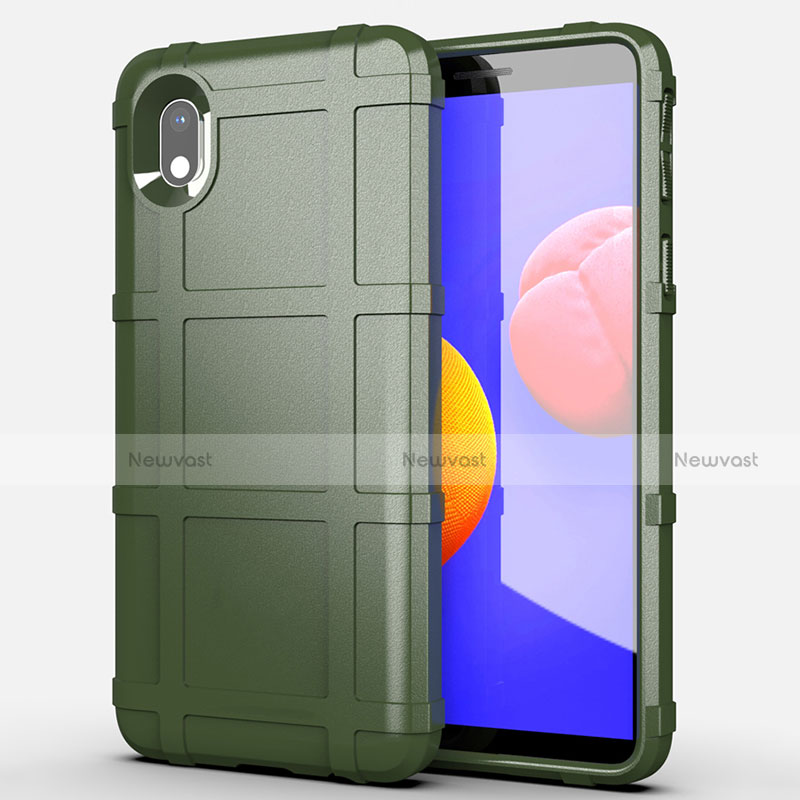 Ultra-thin Silicone Gel Soft Case 360 Degrees Cover for Samsung Galaxy M01 Core Army green