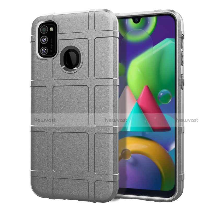 Ultra-thin Silicone Gel Soft Case 360 Degrees Cover for Samsung Galaxy M30s Silver