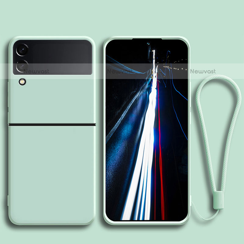 Ultra-thin Silicone Gel Soft Case 360 Degrees Cover for Samsung Galaxy Z Flip3 5G Cyan