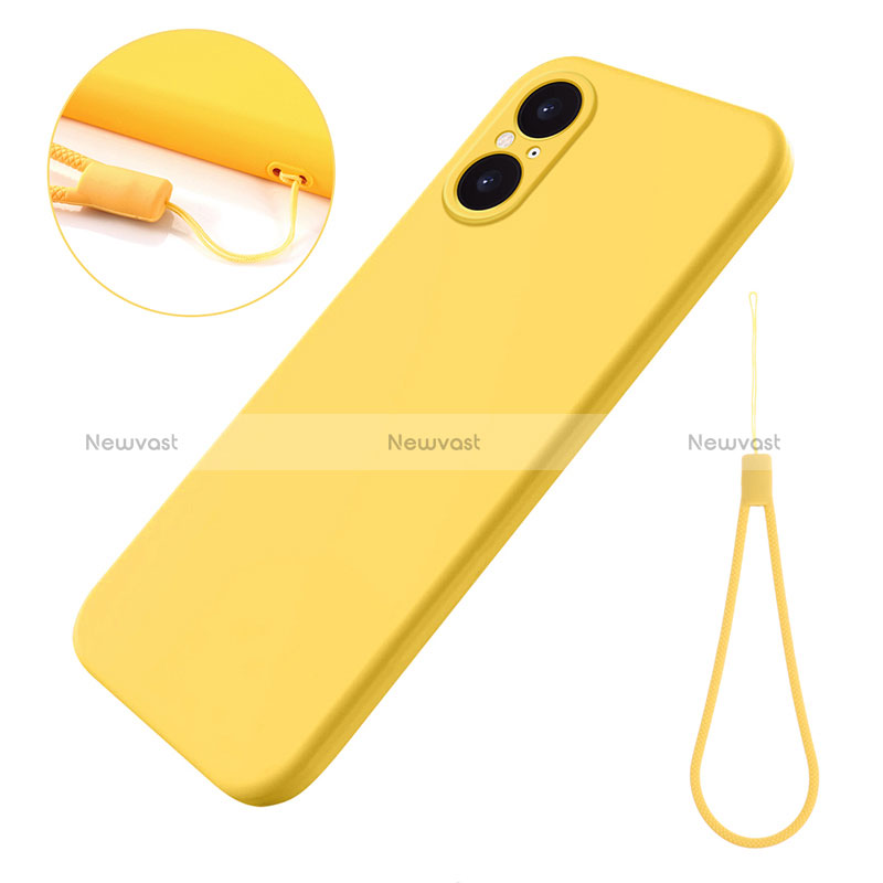 Ultra-thin Silicone Gel Soft Case 360 Degrees Cover for Sony Xperia 5 V Yellow