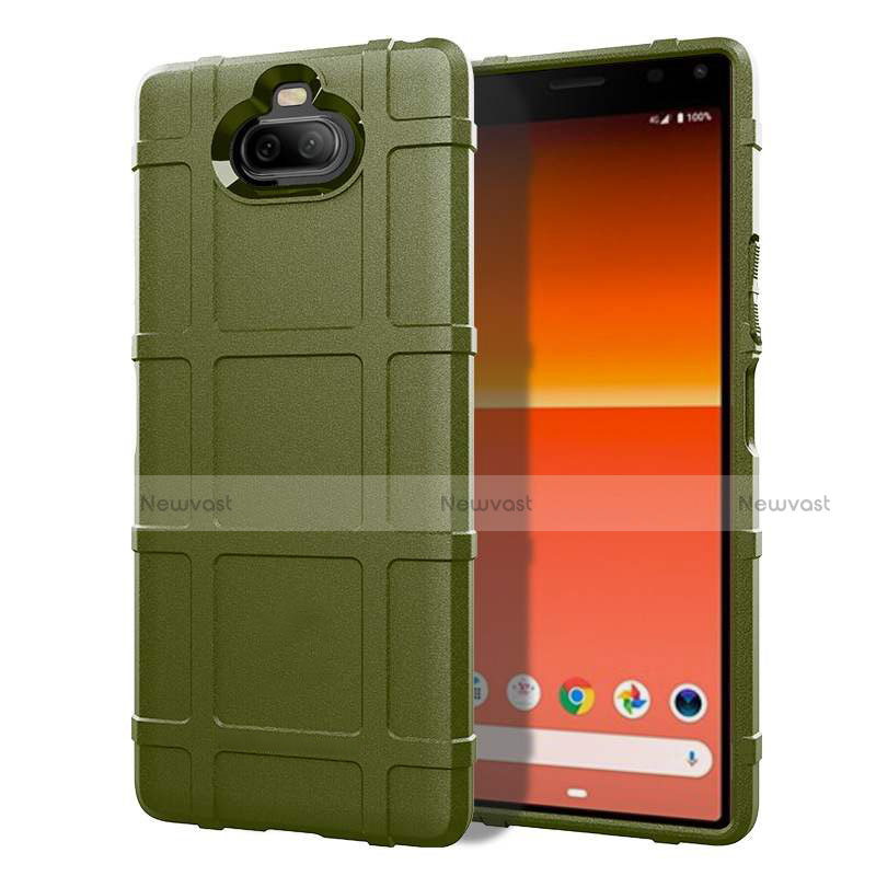 Ultra-thin Silicone Gel Soft Case 360 Degrees Cover for Sony Xperia 8 Army green