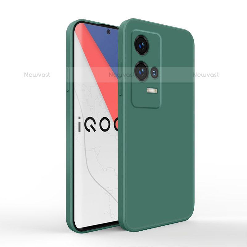 Ultra-thin Silicone Gel Soft Case 360 Degrees Cover for Vivo iQOO 8 5G Midnight Green