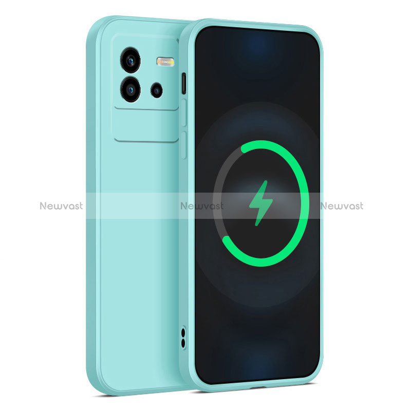 Ultra-thin Silicone Gel Soft Case 360 Degrees Cover for Vivo iQOO Neo6 5G Cyan