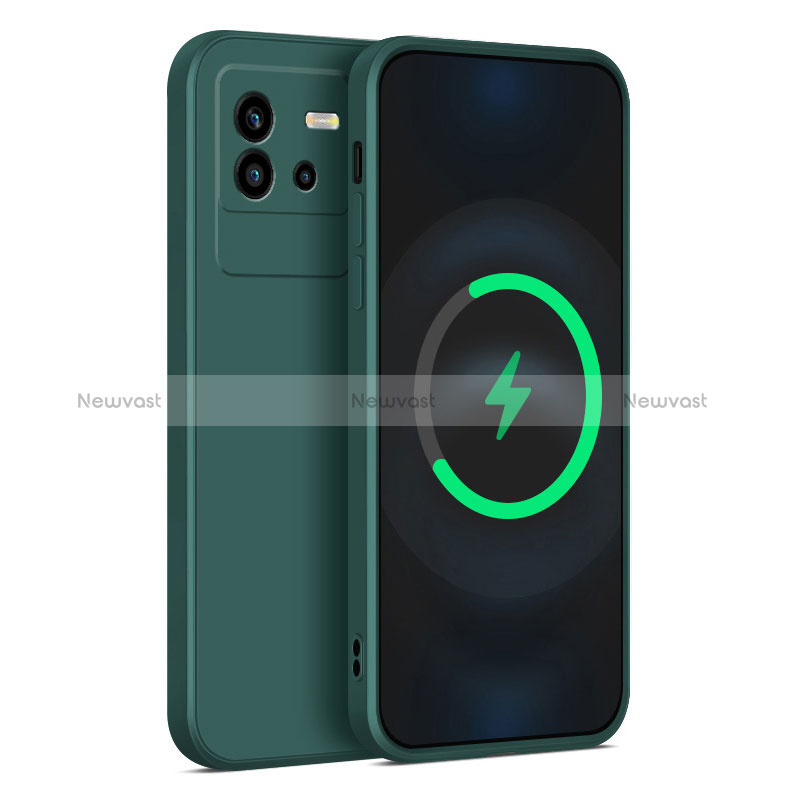 Ultra-thin Silicone Gel Soft Case 360 Degrees Cover for Vivo iQOO Neo6 5G Midnight Green