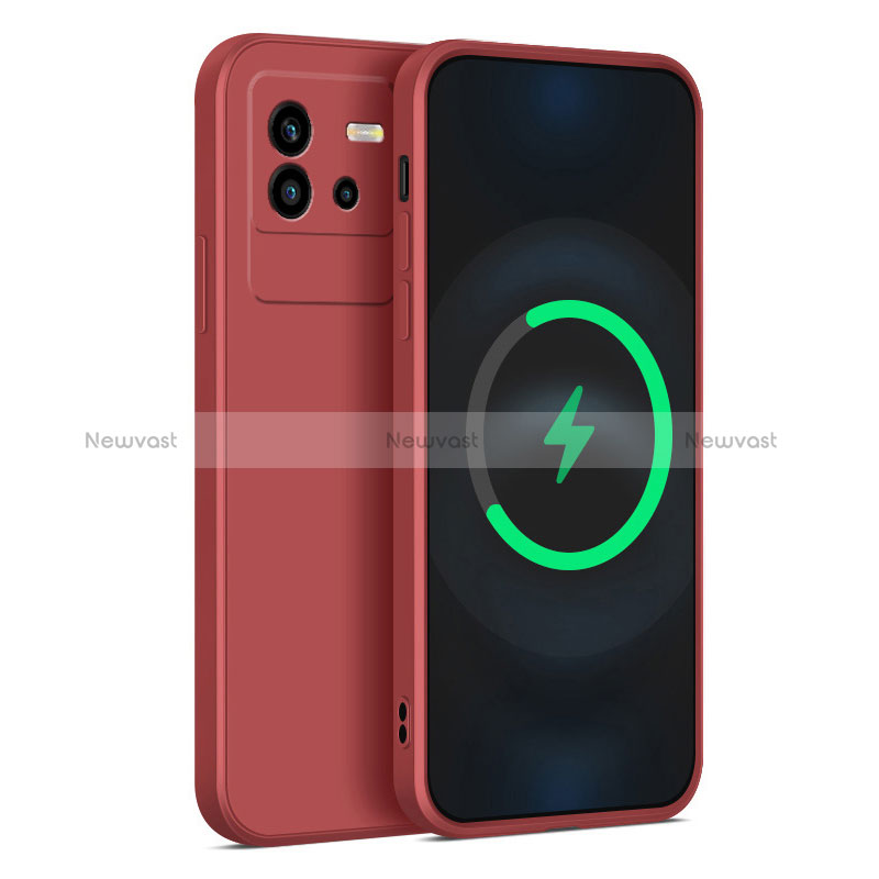 Ultra-thin Silicone Gel Soft Case 360 Degrees Cover for Vivo iQOO Neo6 5G Red