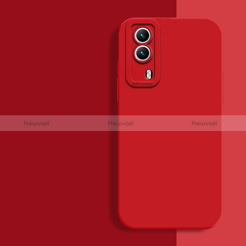 Ultra-thin Silicone Gel Soft Case 360 Degrees Cover for Vivo iQOO Z5x 5G Red