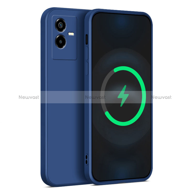 Ultra-thin Silicone Gel Soft Case 360 Degrees Cover for Vivo iQOO Z6x Blue