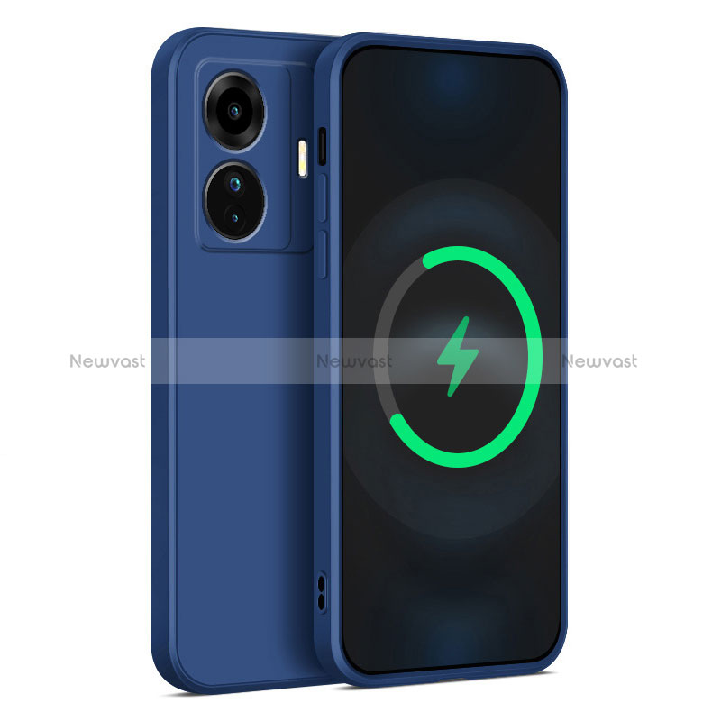 Ultra-thin Silicone Gel Soft Case 360 Degrees Cover for Vivo T1 5G Blue