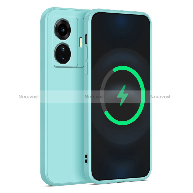 Ultra-thin Silicone Gel Soft Case 360 Degrees Cover for Vivo T1 Pro 5G Cyan