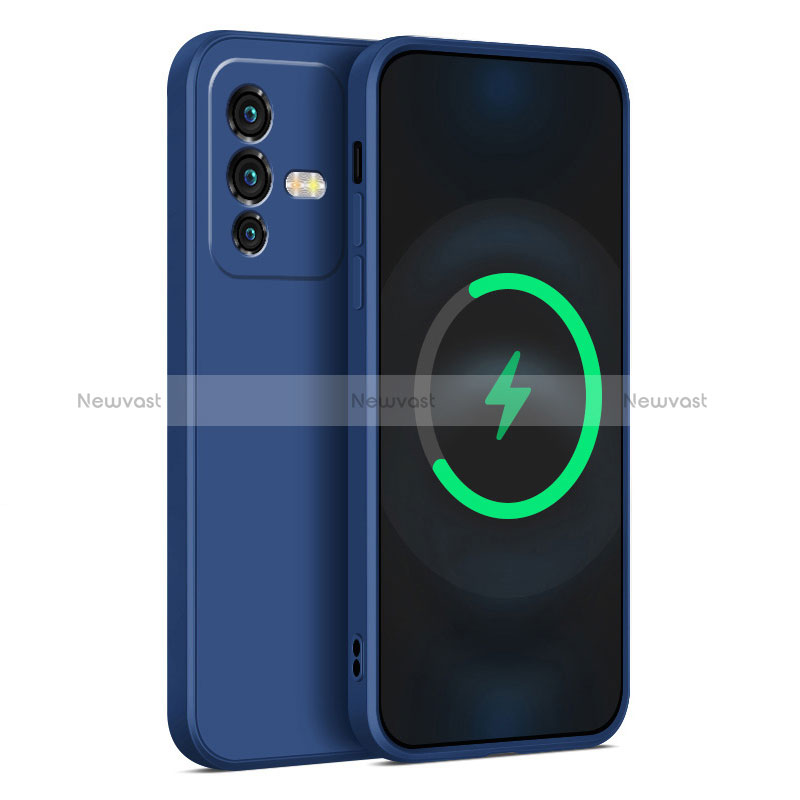 Ultra-thin Silicone Gel Soft Case 360 Degrees Cover for Vivo V23 Pro 5G Blue