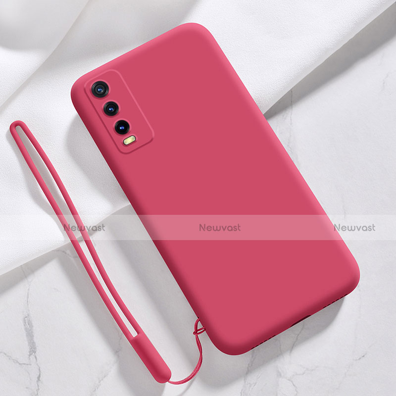 Ultra-thin Silicone Gel Soft Case 360 Degrees Cover for Vivo Y20 Red Wine