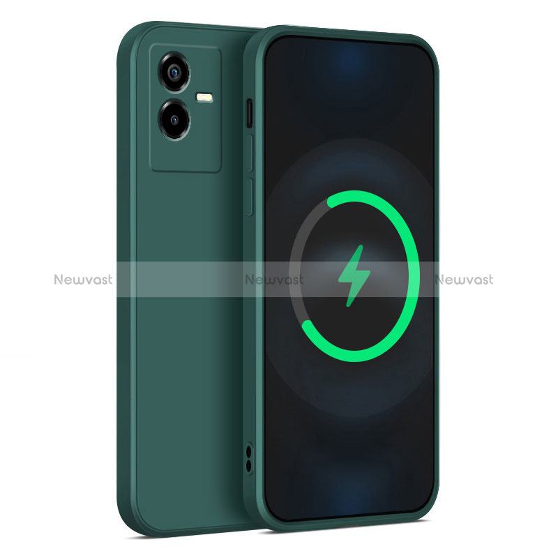 Ultra-thin Silicone Gel Soft Case 360 Degrees Cover for Vivo Y73t Midnight Green