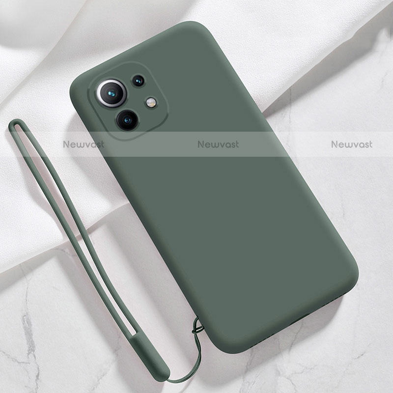 Ultra-thin Silicone Gel Soft Case 360 Degrees Cover for Xiaomi Mi 11 Lite 4G Midnight Green