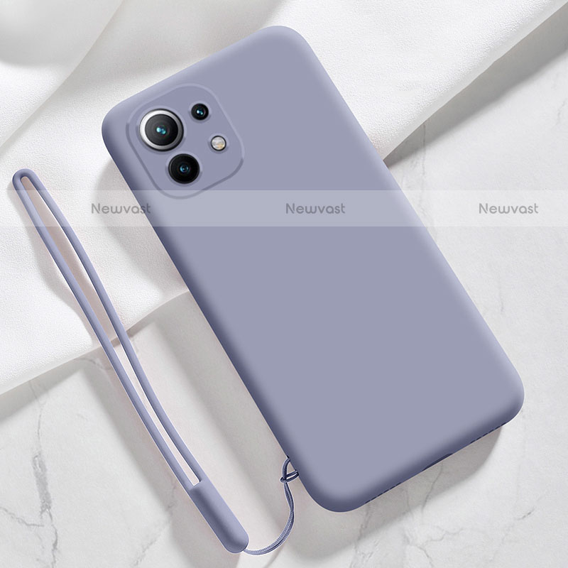 Ultra-thin Silicone Gel Soft Case 360 Degrees Cover for Xiaomi Mi 11 Lite 5G Lavender Gray