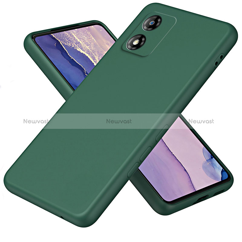 Ultra-thin Silicone Gel Soft Case 360 Degrees Cover H01P for Motorola Moto E13 Green