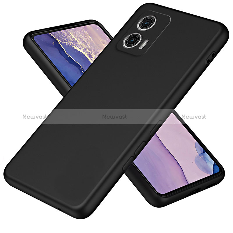 Ultra-thin Silicone Gel Soft Case 360 Degrees Cover H01P for Motorola Moto G73 5G Black