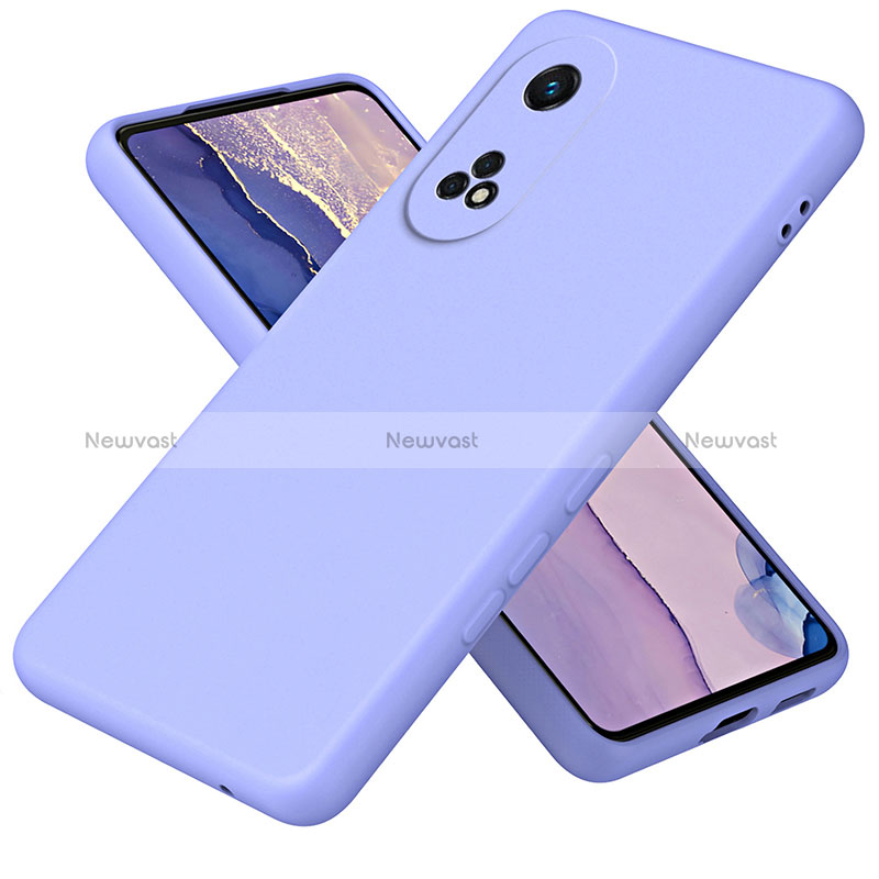 Ultra-thin Silicone Gel Soft Case 360 Degrees Cover H01P for Oppo Reno8 T 4G Purple