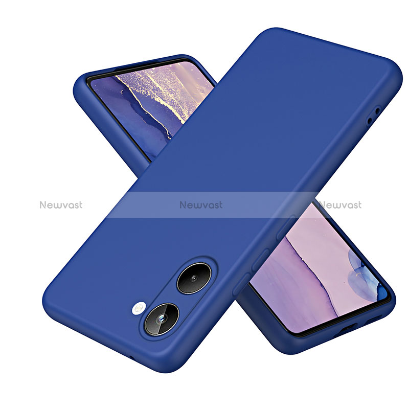 Ultra-thin Silicone Gel Soft Case 360 Degrees Cover H01P for Realme 10 4G Blue