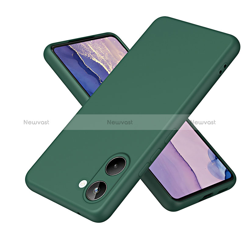 Ultra-thin Silicone Gel Soft Case 360 Degrees Cover H01P for Realme 10 4G Green