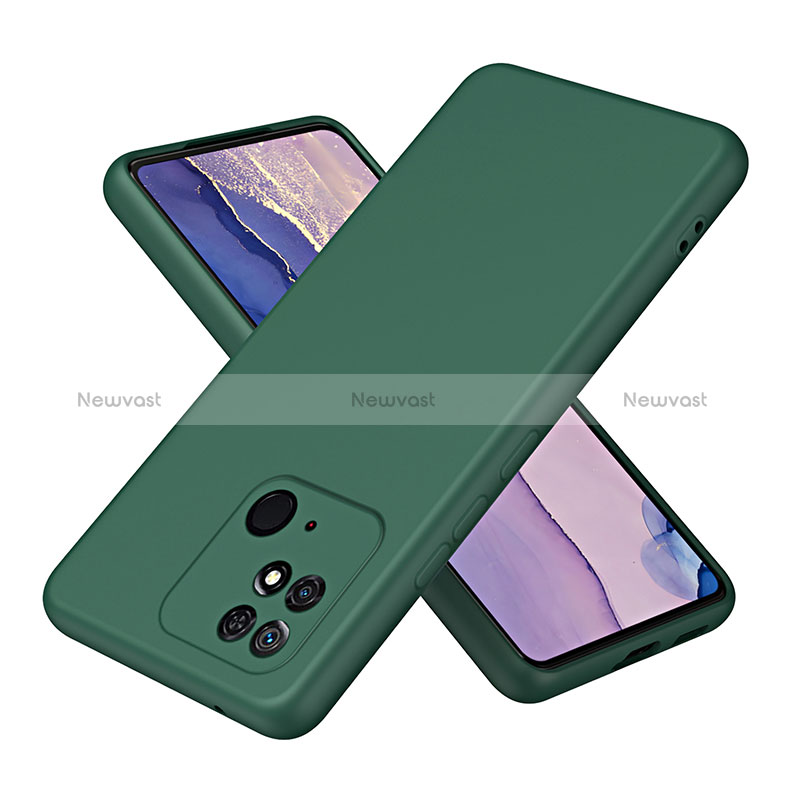 Ultra-thin Silicone Gel Soft Case 360 Degrees Cover H01P for Xiaomi Redmi 10 India Green