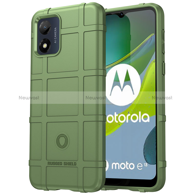 Ultra-thin Silicone Gel Soft Case 360 Degrees Cover J01S for Motorola Moto E13 Green