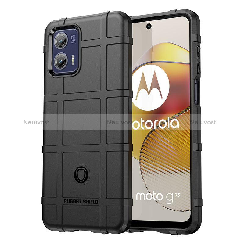 Ultra-thin Silicone Gel Soft Case 360 Degrees Cover J01S for Motorola Moto G73 5G Black