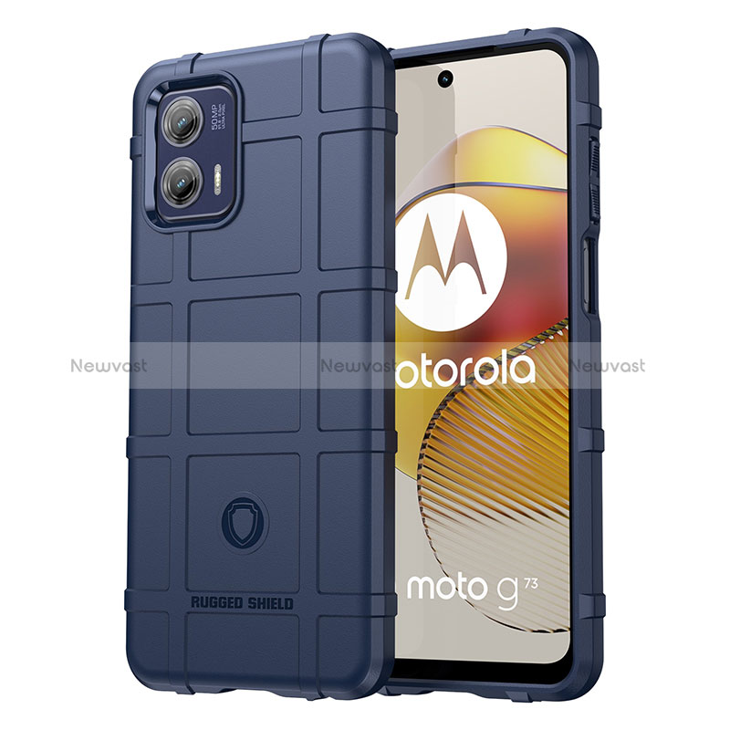 Ultra-thin Silicone Gel Soft Case 360 Degrees Cover J01S for Motorola Moto G73 5G Blue