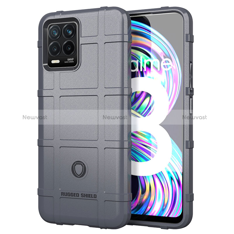 Ultra-thin Silicone Gel Soft Case 360 Degrees Cover J01S for Realme 8 4G Gray