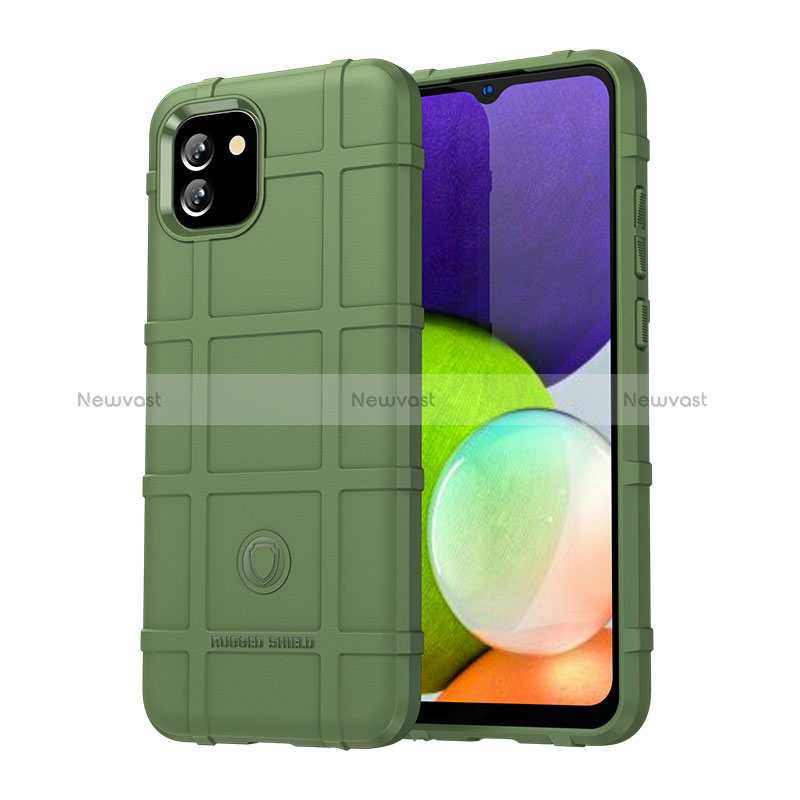 Ultra-thin Silicone Gel Soft Case 360 Degrees Cover J01S for Samsung Galaxy A03 Green