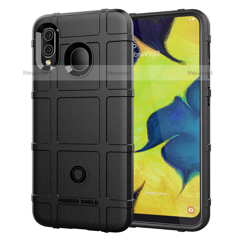 Ultra-thin Silicone Gel Soft Case 360 Degrees Cover J01S for Samsung Galaxy A20 Black