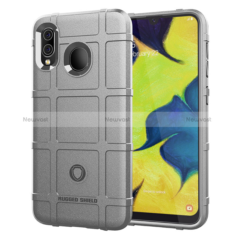 Ultra-thin Silicone Gel Soft Case 360 Degrees Cover J01S for Samsung Galaxy A30 Gray