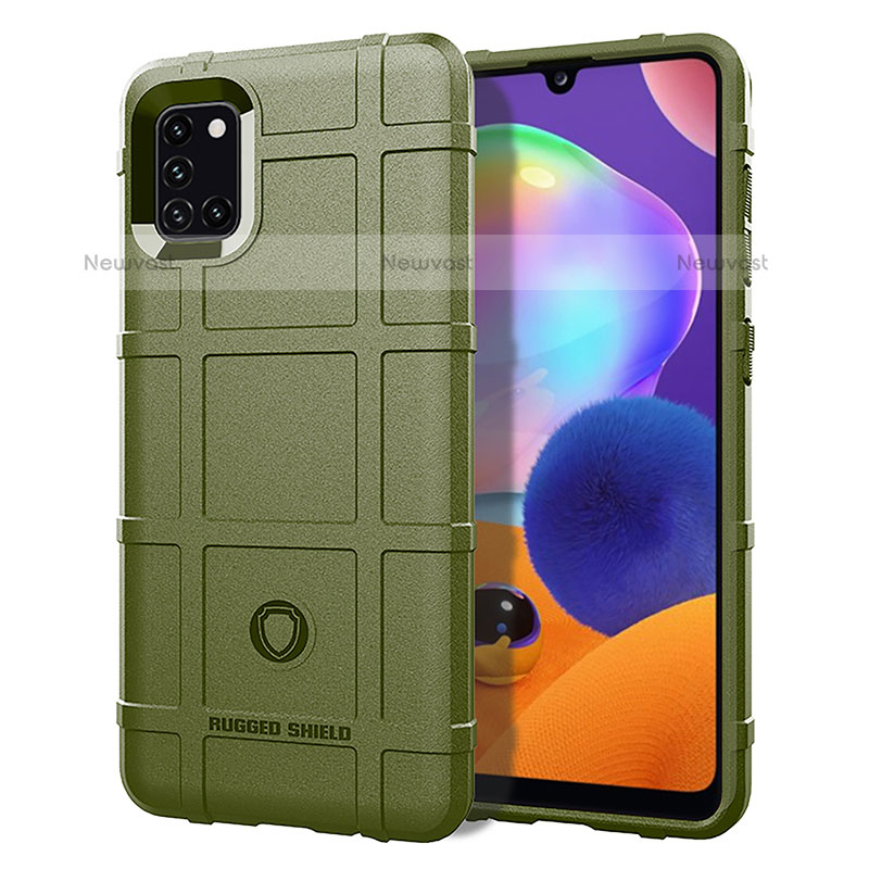 Ultra-thin Silicone Gel Soft Case 360 Degrees Cover J01S for Samsung Galaxy A31 Green