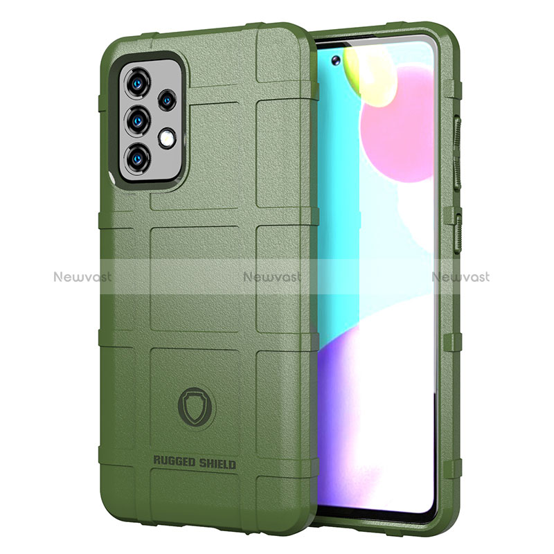 Ultra-thin Silicone Gel Soft Case 360 Degrees Cover J01S for Samsung Galaxy A52 4G Green